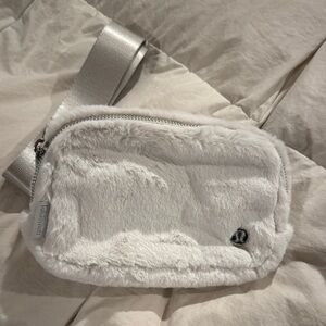 lululemon athletica White Furry Crossbody Bag